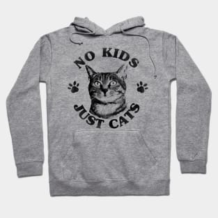 No kids, just cats vintage circle design Hoodie